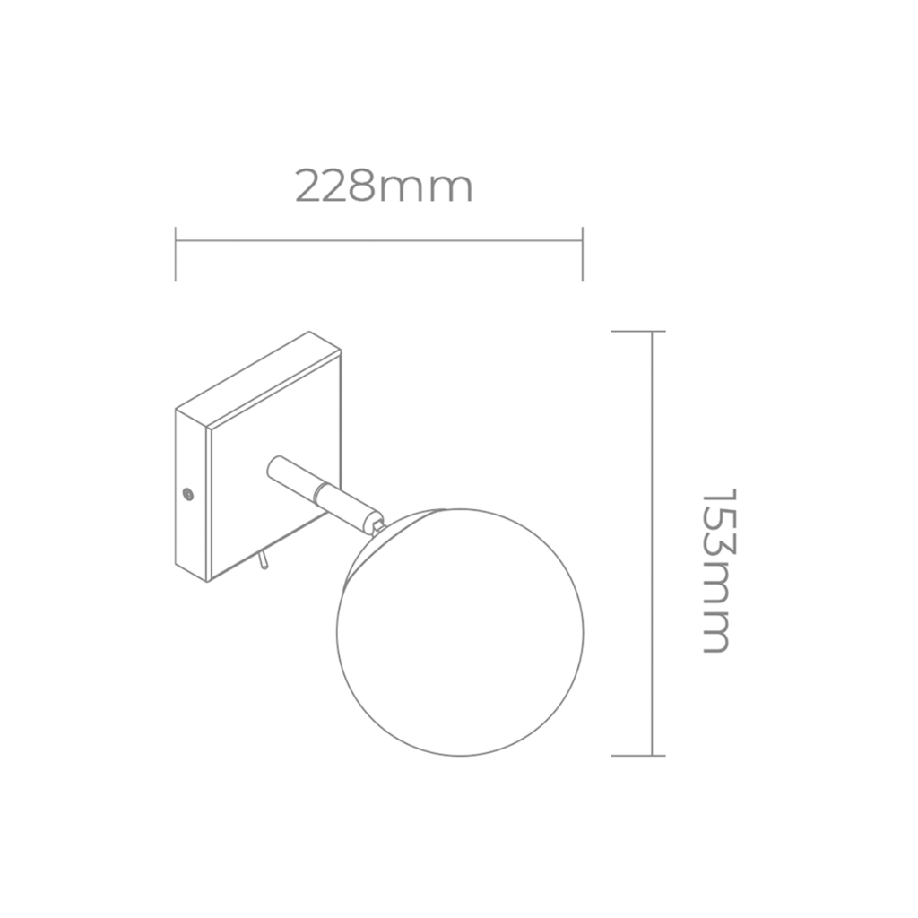APLIQUE G9 1X8W W: 22,8cm
H: 15,3cm NEGRO MATE