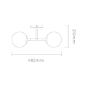 APLIQUE G9 2X8W W: 48,2cm
H: 21,5cm
 NEGRO MATE