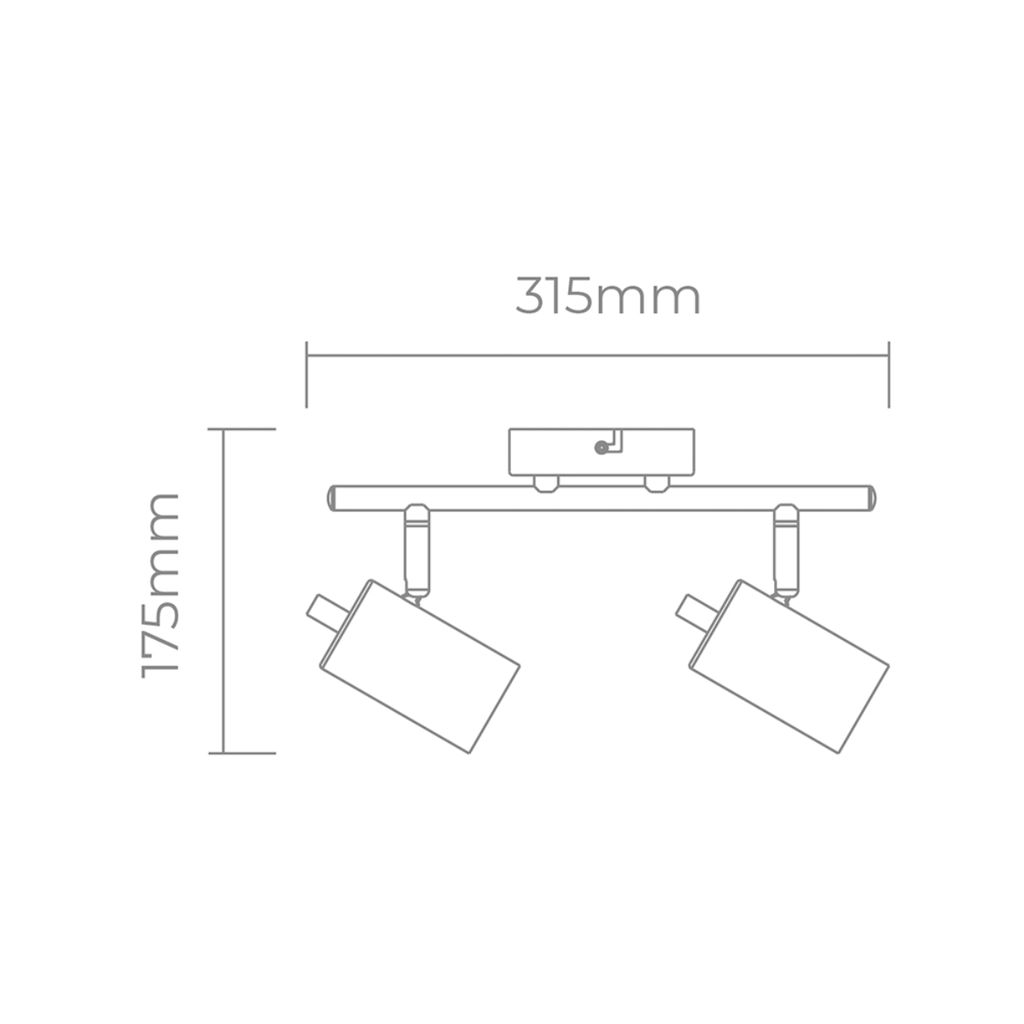 Aplique Memo 2xGU10 Negro Mate