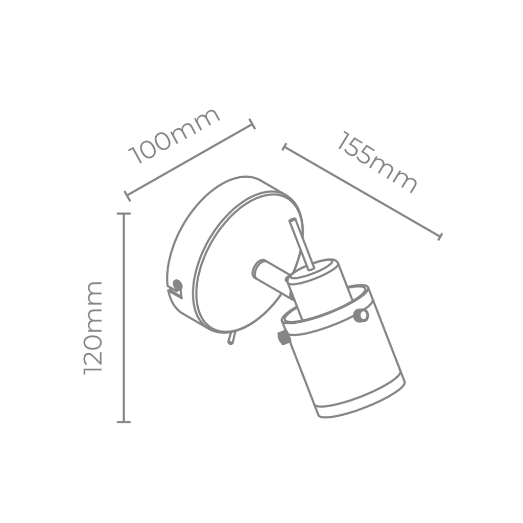 Aplique Vistra GU10 W: 10cmH: 12cmD: 15,5cm Negro