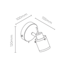 Aplique Vistra GU10 W: 10cmH: 12cmD: 15,5cm Negro