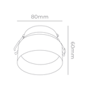 EMBUTIDO FIJO 1xGU10 DICRO W: 8cm Ø
D: 6cm NEGRO TEXT.