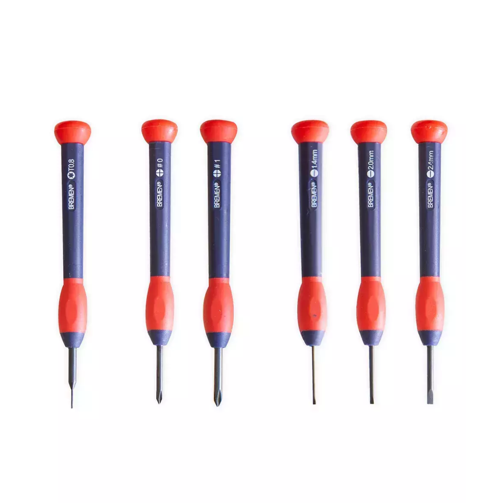 DESTORNILLADOR RELOJERO x 6Pzs (PH0-PH1-Pl 1.4-Pl 2.0-Pl 2.4-IPHONE T08) BREMEN®