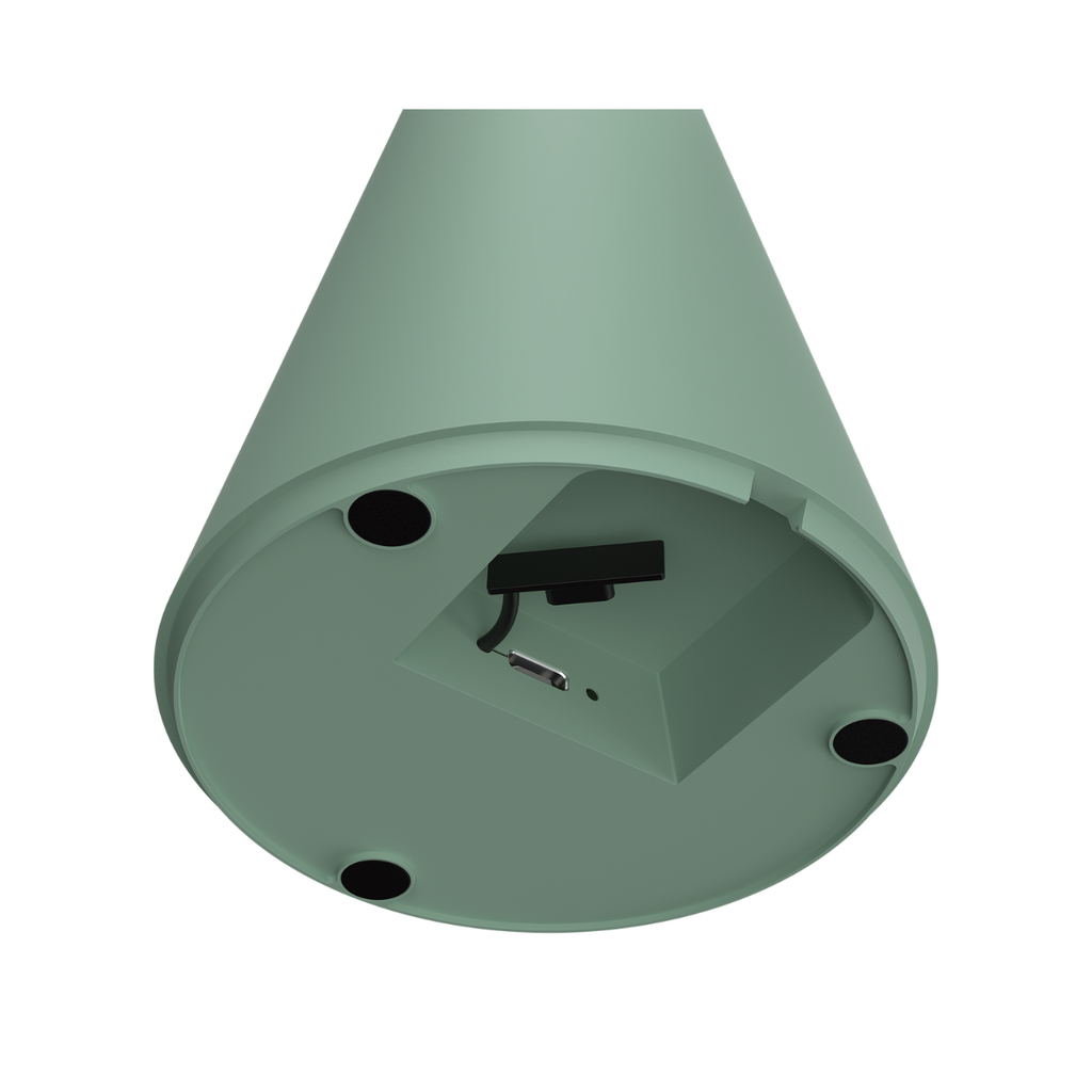 VELADOR A BATERIA SPACE DIMERIZABLE MACROLED, VERDE, DC5V, 2700K, IP44, 160LM, INCLUYE CABLE USB-C