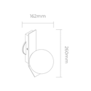 APLIQUE G9 1X8W W: 16,2cm
H: 26cm
 BLANCO MATE