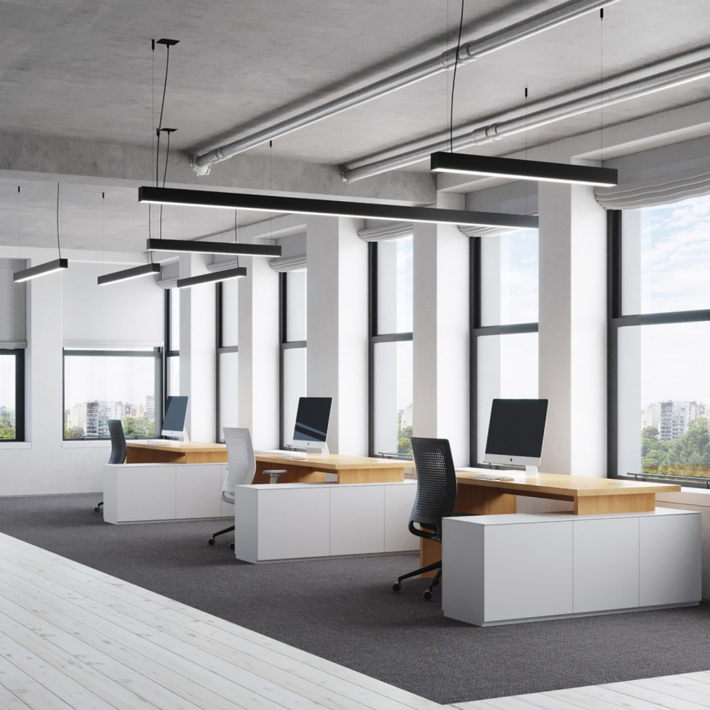 Duke 200cm 72w, Cálido 3000K, Negro