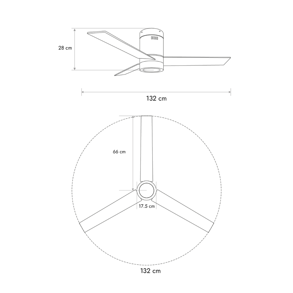 Haití Motor Negro Aspas Negro con luz Smart Diam. 52"