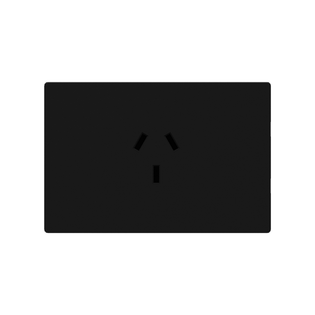 FRENTE PARA TOMACORRIENTE 20A MILAN MACROLED, COLOR NEGRO