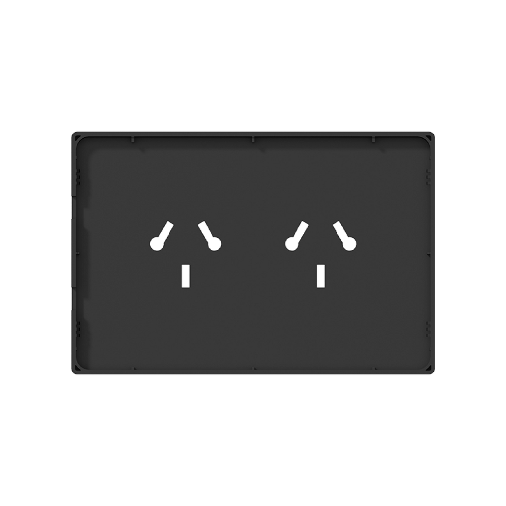 TOMACORRIENTE BI-NORMA DOBLE MILAN MACROLED, AC 250V, 10A MAX. BASTIDOR METALICO, SIN FRENTE