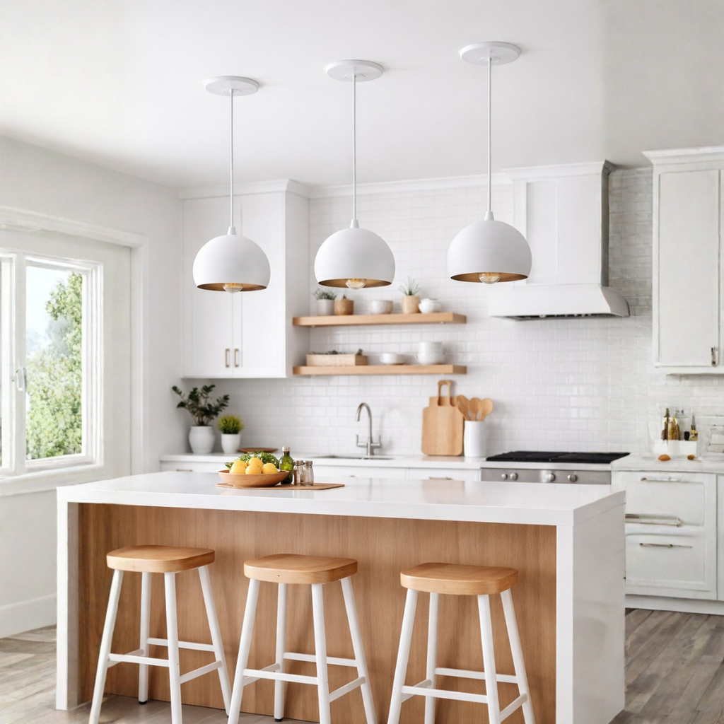 Colgante "FLORENCIA" de chapa 1 x E-27 (150mm) Blanco