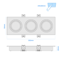 ARTEFACTO DE EMBUTIR CUADRADO DICRO X3 MOVIL PVC BLANCO