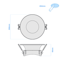 ARTEFACTO DE EMBUTIR REDONDO ANTIDESLUMBRANTE DICRO X1 FIJO CURVO PVC BLANCO