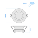 ARTEFACTO DE EMBUTIR REDONDO ANTIDESLUMBRANTE DICRO X1 FIJO RECTO PVC BLANCO