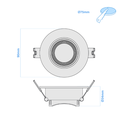 ARTEFACTO DE EMBUTIR REDONDO ANTIDESLUMBRANTE DICRO X1 MOVIL PVC BLANCO-BLANCO TEXTURADO