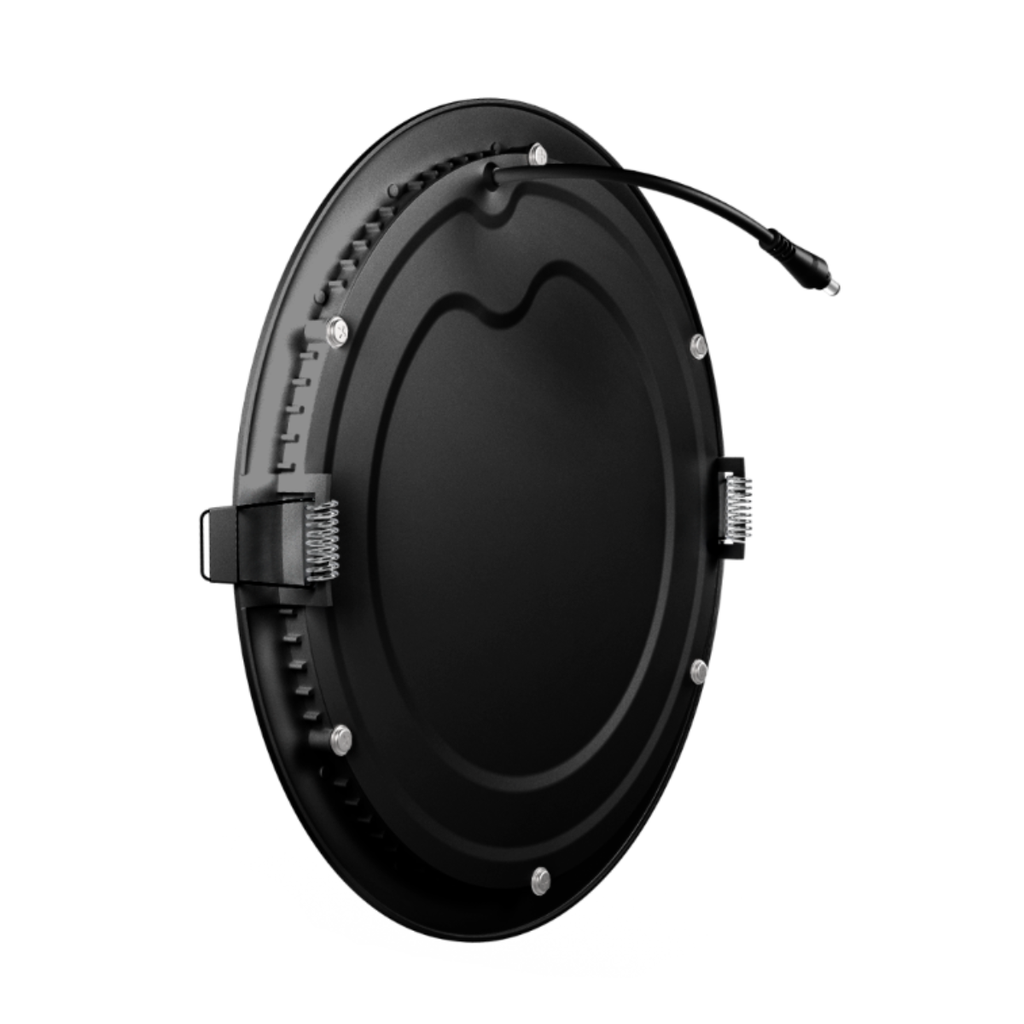 PANEL FLAT CIRCULAR NEGRO MACROLED 18W AC85-265V FRIO 6000K
