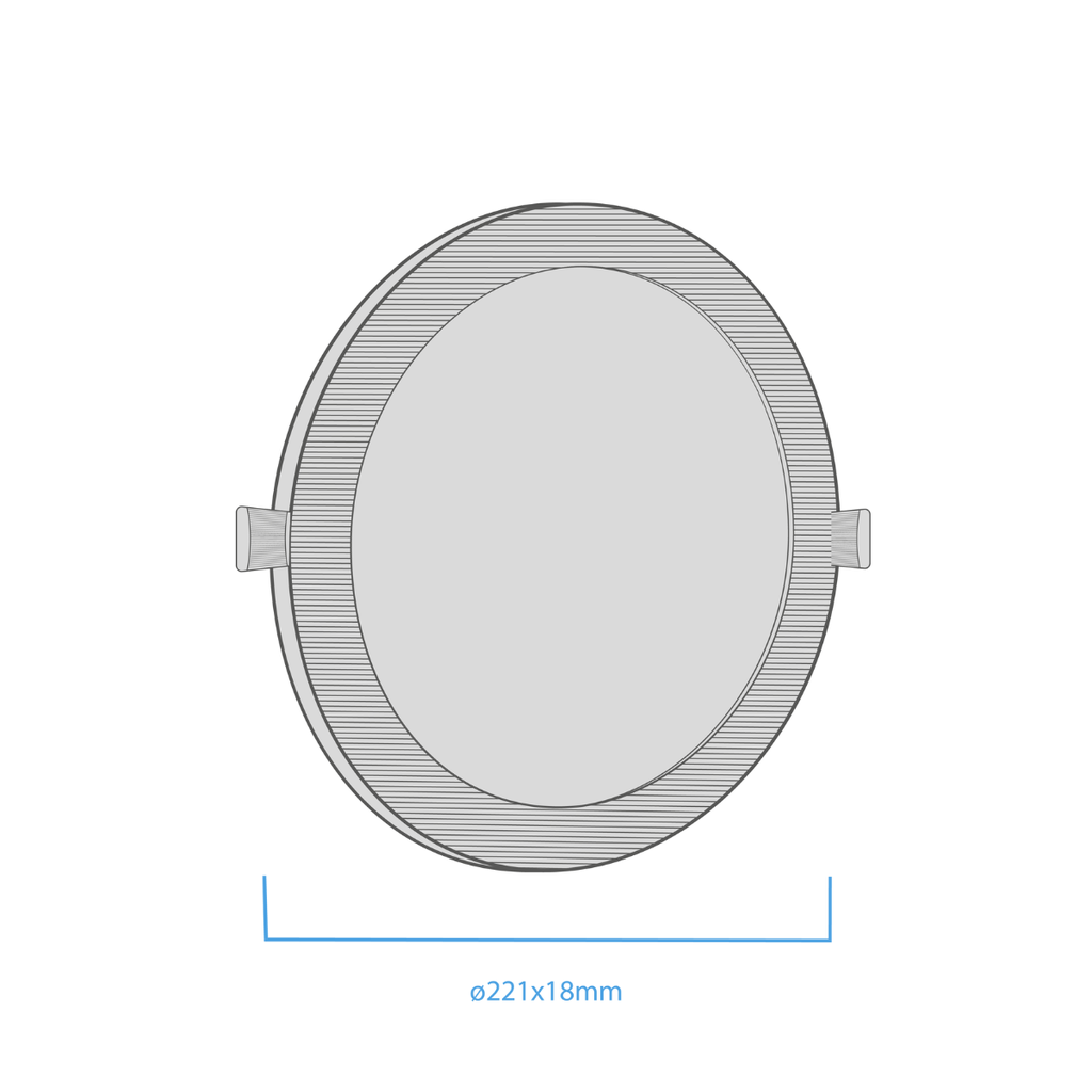 PANEL FLAT CIRCULAR NEGRO MACROLED 18W AC85-265V FRIO 6000K