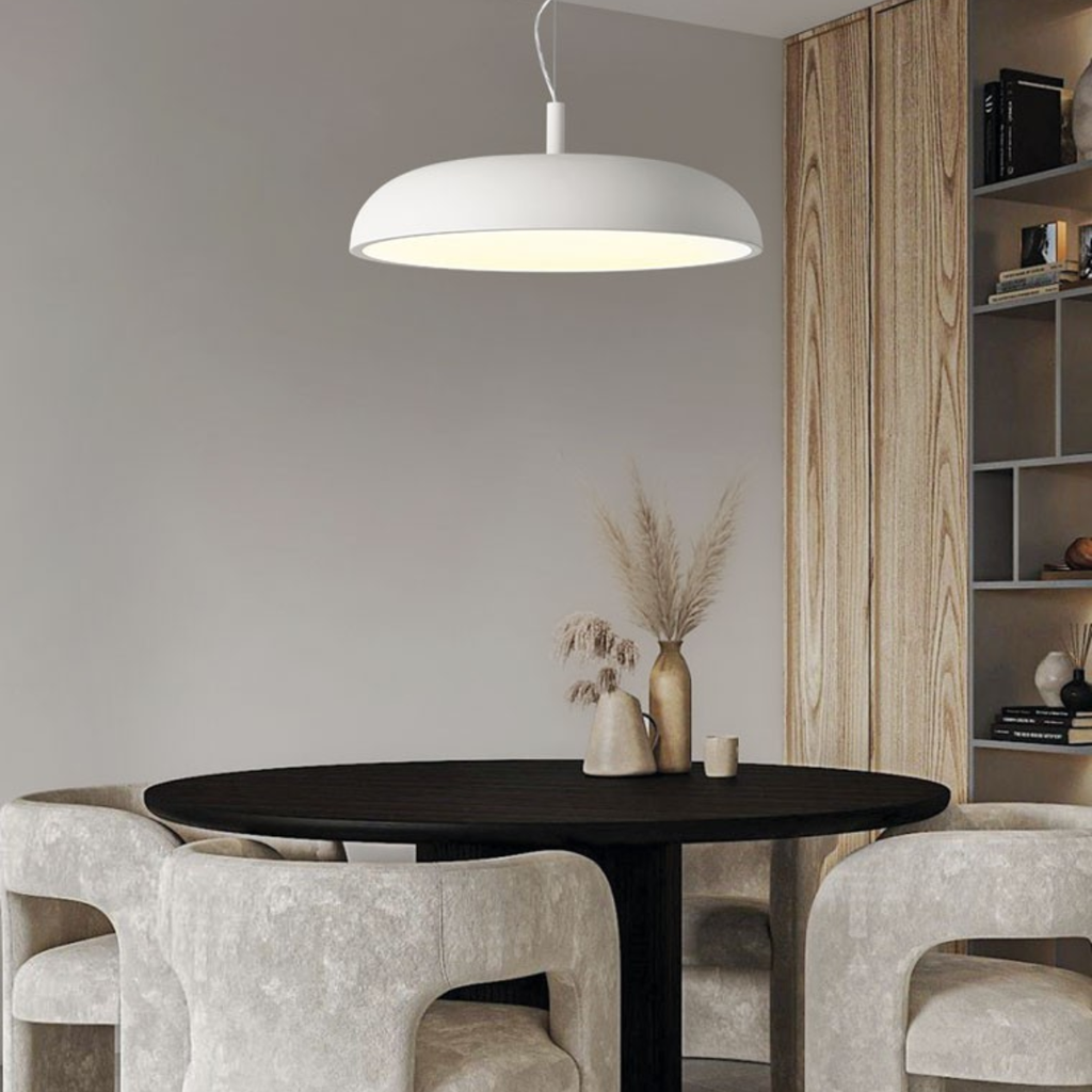 Colgante circular blanco ancho de aluminio de ø50cm de 50w led