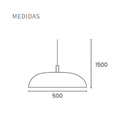 Colgante circular blanco ancho de aluminio de ø50cm de 50w led