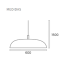 Colgante circular negro ancho de aluminio de ø60cm de 80w led