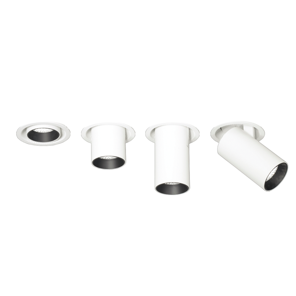 Embutido redondo movil desplazable de aluminio blanco GU10