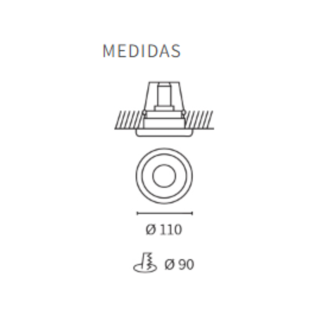 Embutido rerondo movil de aluminio blanco para GU10