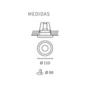 Embutido rerondo movil de aluminio blanco para GU10