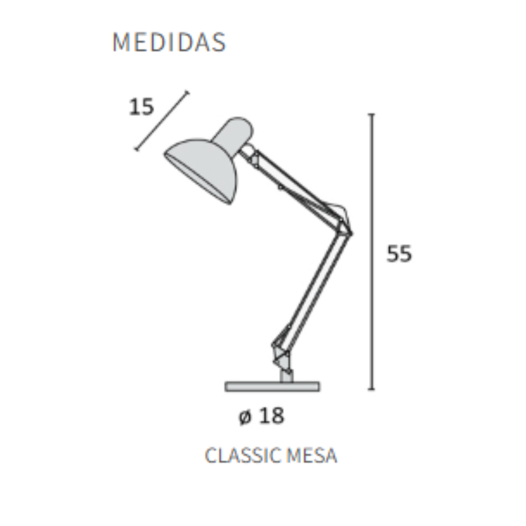 Lampara de escritorio doble brazo c/pantalla Blanca E-27