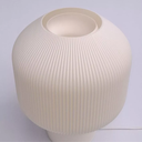 Lámpara de mesa Fiamma 26 cm de alto estructura blanca y tulipa blanca s/foco