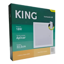 PANEL PLAFON CUADRADO KING 18W AC165-265V CALIDO 3000K