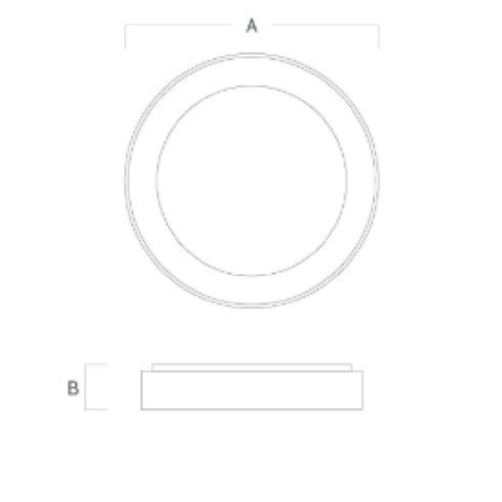 LUMINARIA CIRCULAR PARA APLICAR EN TECHO O PARED VK-NBAGEL NEGRO 40W 3000K DIMERIZABLE 450X100MM