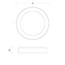 LUMINARIA CIRCULAR PARA APLICAR EN TECHO O PARED VK-NBAGEL NEGRO 40W 3000K DIMERIZABLE 450X100MM