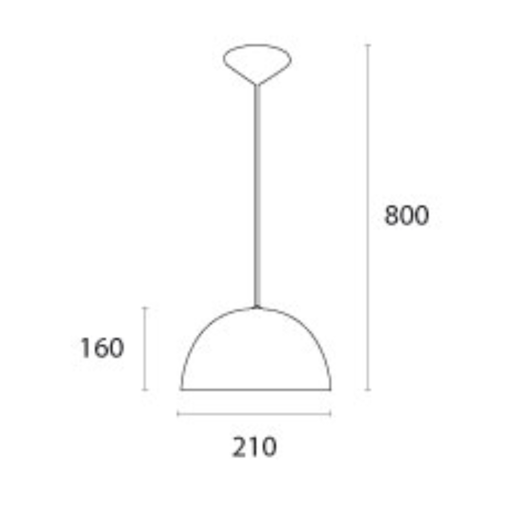 Colgante media esfera, ø 210 mm negro-negro