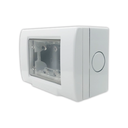 Caja 3 módulos y tapa con membrana transparente IP55 Color: Gris