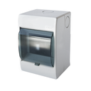 Caja para interruptores termomagnéticos con tapa acrílica  4 módulos Color: Gris