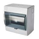 Caja para interruptores termomagnéticos con tapa acrílica  6 módulos Color: Gris