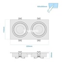 ARTEFACTO DE EMBUTIR CUADRADO ANTIDESLUMBRANTE DICRO X2 MOVIL PVC BLANCO