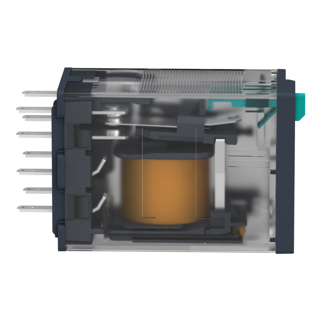 Relé miniatura, 6A, 4NANC, 12VDC, sin led