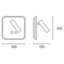 Aplique pared cuadrado con mov e int. Touch blanco 6w+3w