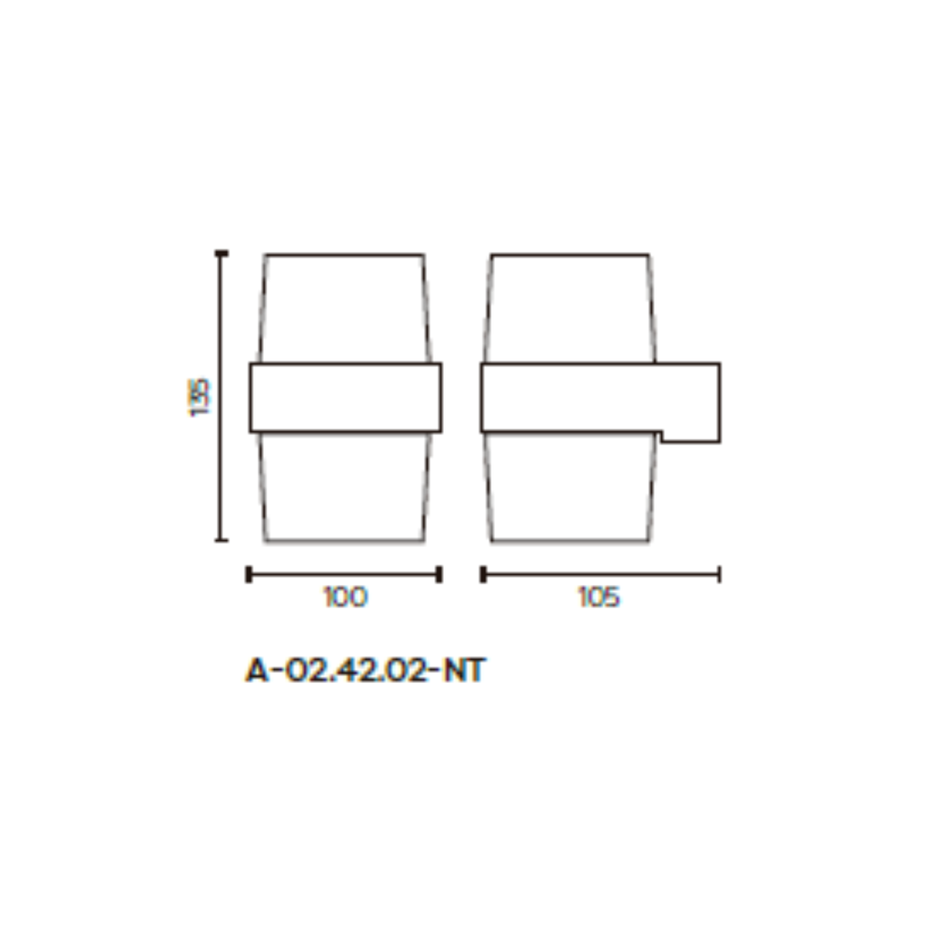 Aplique de pared bidireccional con led integrado 2x5w. Construido en ABS. Uso exterior ip65 negro