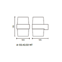 Aplique de pared bidireccional con led integrado 2x5w. Construido en ABS. Uso exterior ip65 negro