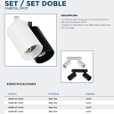 SPOT SET GU10 P/LAMP PAR16 NEGRO