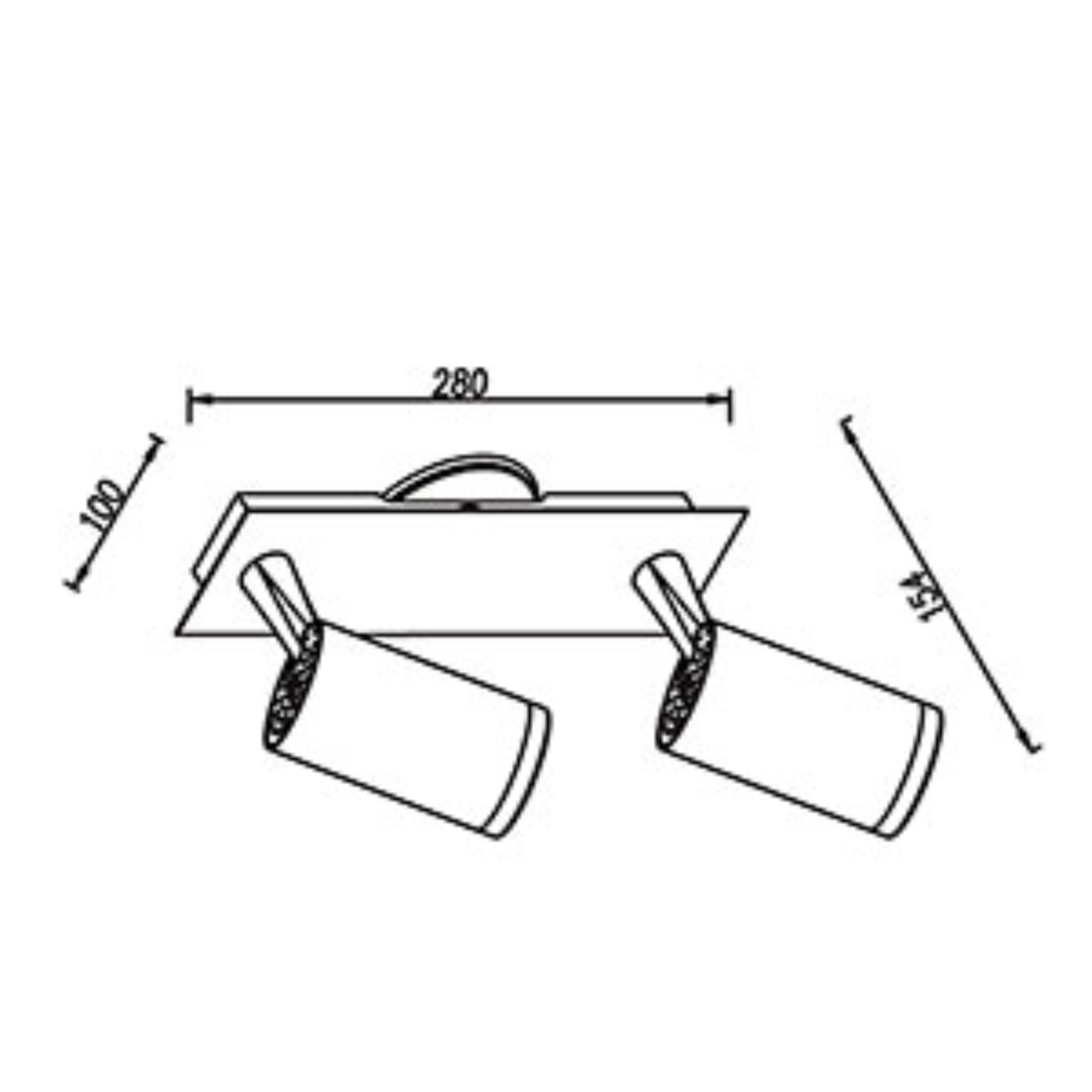 SISTEMA GU10 W: 28cm
H: 10cm
D: 15,4cm  
