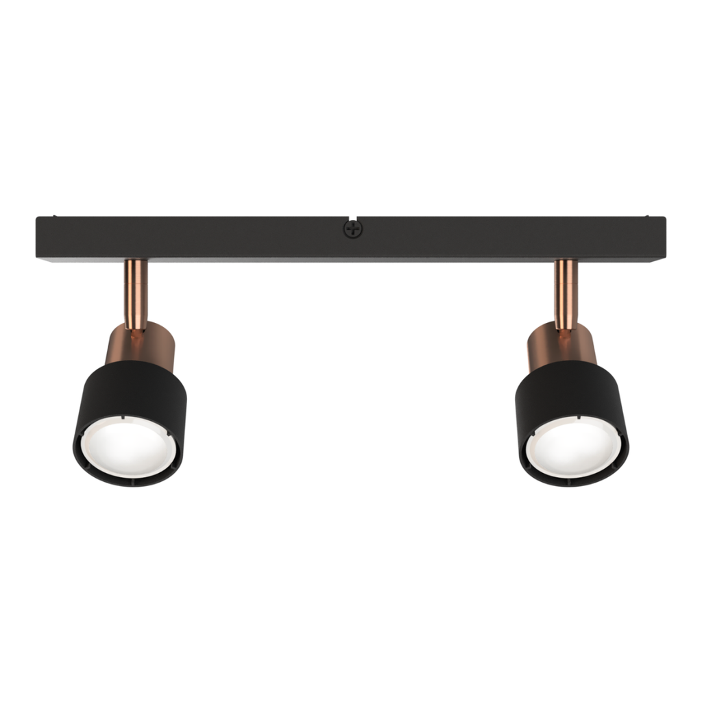 APLIQUE BOA 5252 NEGRO/COBRE 2XGU10 LED 5W C/LAMP