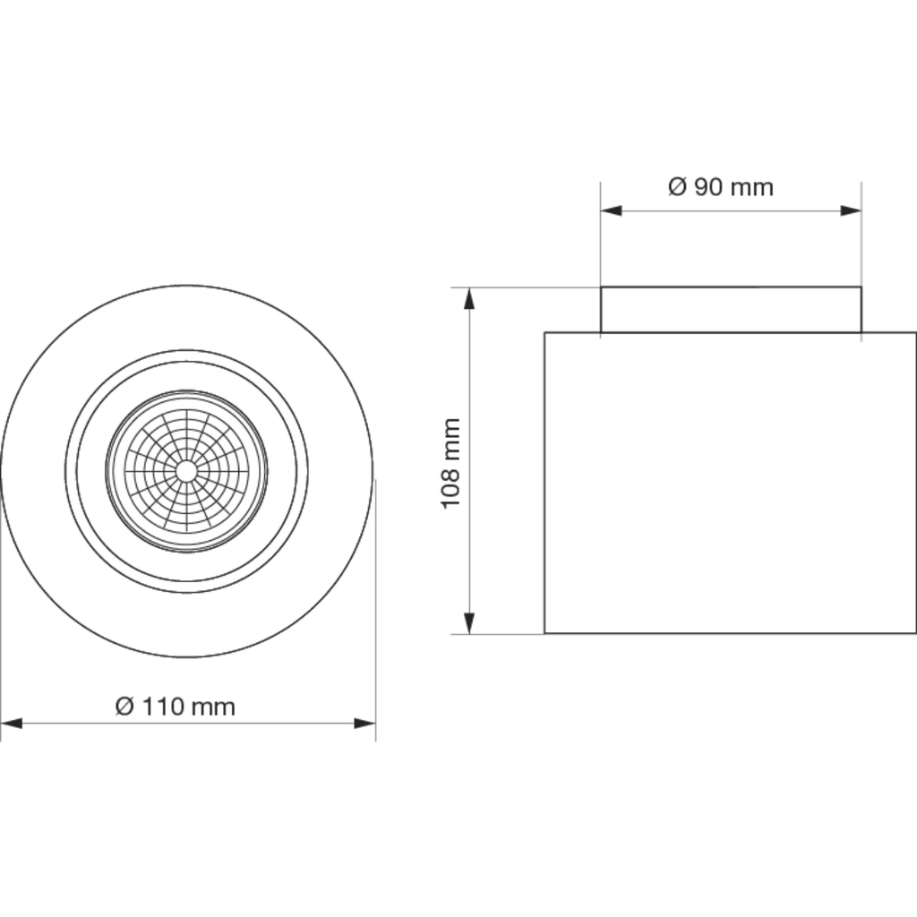 Plafón Movible Ø110x108mm para Lámpara Dicro GU10 20cm blanco
