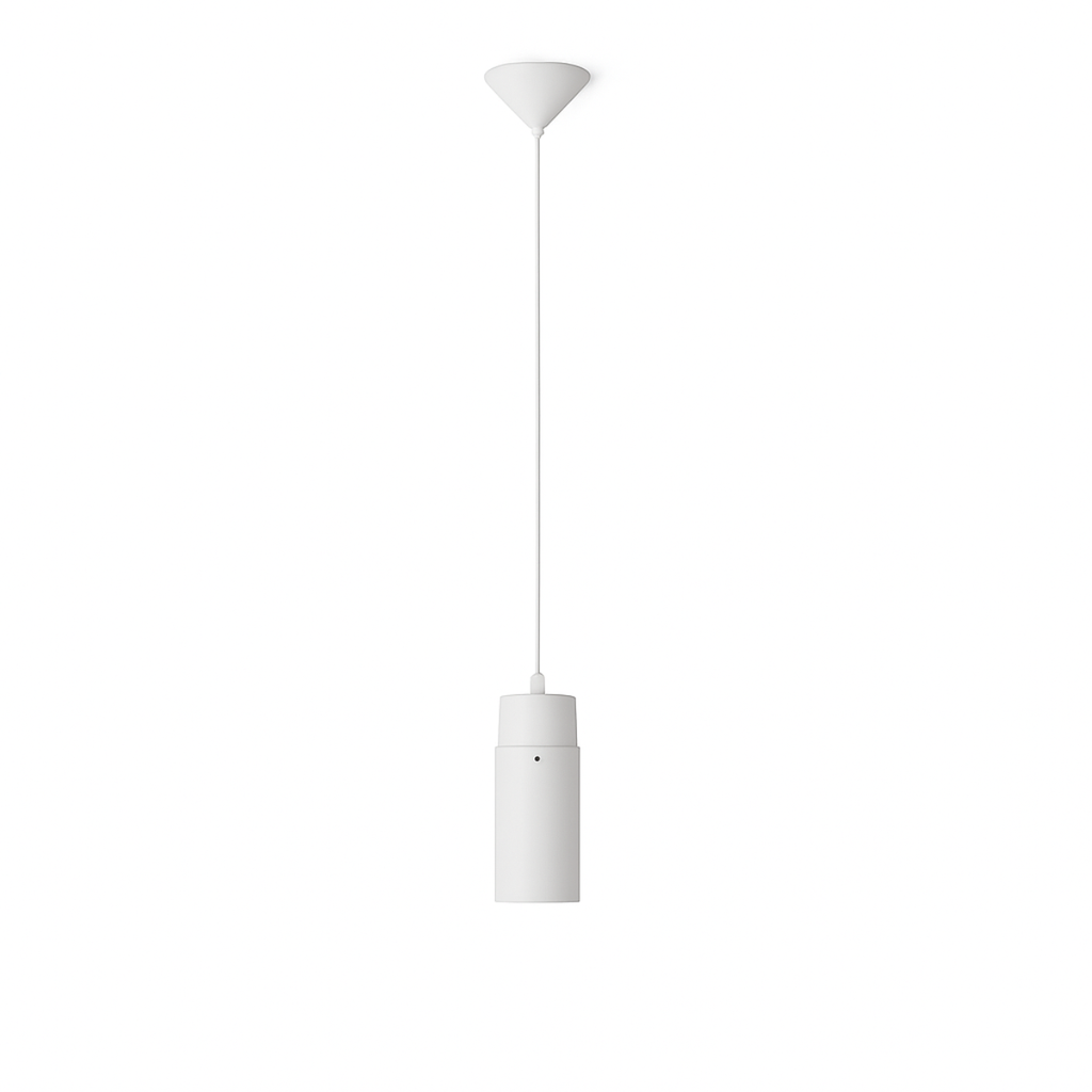 Colgante individual pantalla tubo pvc blanco
