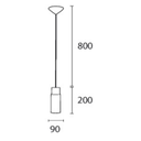 Colgante individual pantalla tubo pvc blanco