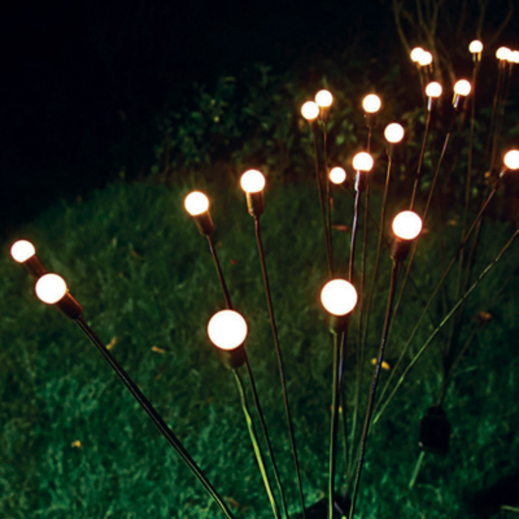 LUMINARIA DE JARDIN ESTANCA AUTONOMA SOLAR TIPO ALGODON DE 71 CM