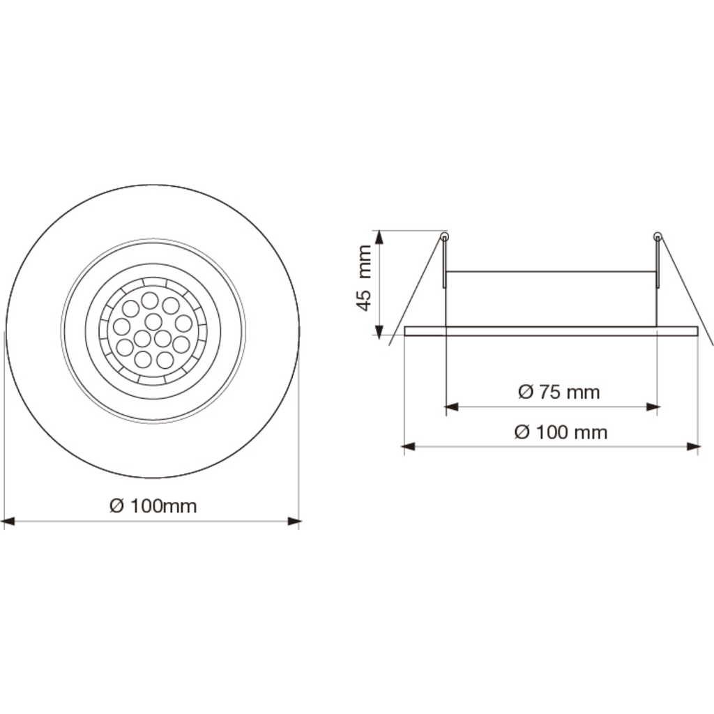 Embutido Ø110mmx108mm para lámpara dicroica GU10 blanco texturado