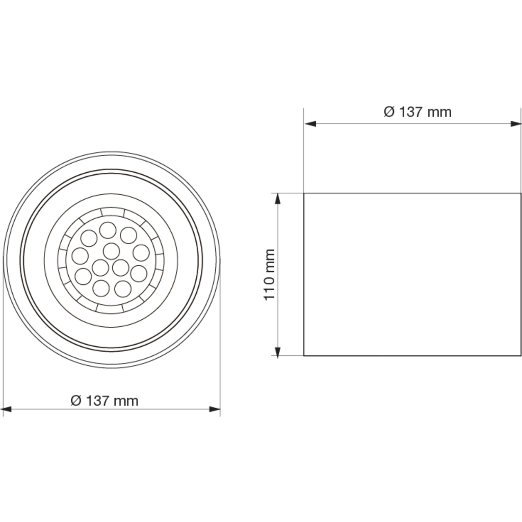 Plafón Movible Ø137x110mm para Lámpara AR111 20cm negro