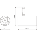 Spot Cilindro Ø56x100mm para GU10 20cm negro texturado